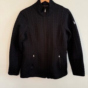 Spyder Black Cable Stryke Jacket Women's Size L Full Zip Pockets